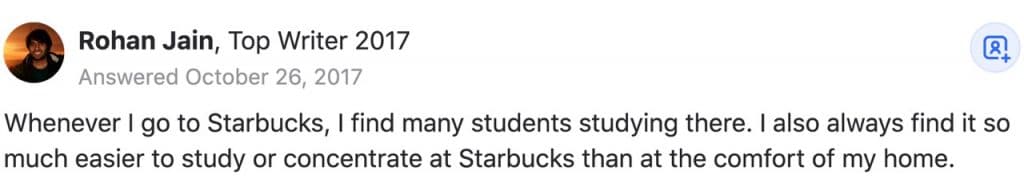 Why do students go to Starbucks to study instead of studying at home?